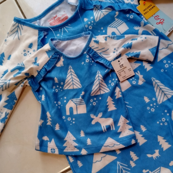 Cat & Jack Girl and doll matching pajama sleepwear dress girl size 3 - Picture 4 of 6